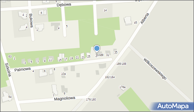 Wierzchowisko, Palmowa, 27, mapa Wierzchowisko