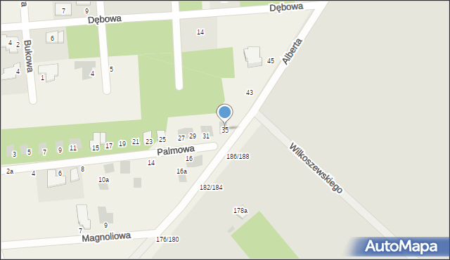 Wierzchowisko, Palmowa, 35, mapa Wierzchowisko