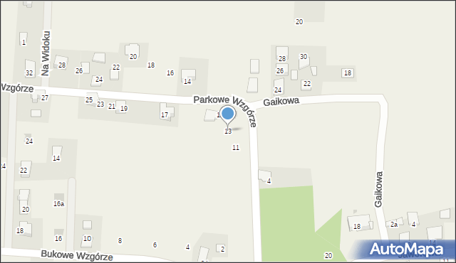 Wilczkowice, Parkowe Wzgórze, 13, mapa Wilczkowice