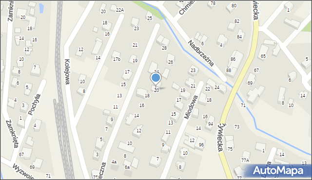 Wilkowice, Pasieczna, 20, mapa Wilkowice