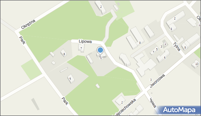 Wilkowice, Park, 1, mapa Wilkowice