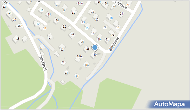 Wisła, Partyzantów, 30, mapa Wisła