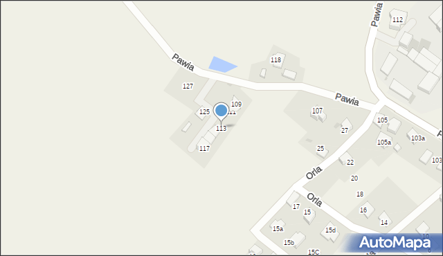 Wisła Mała, Pawia, 113, mapa Wisła Mała