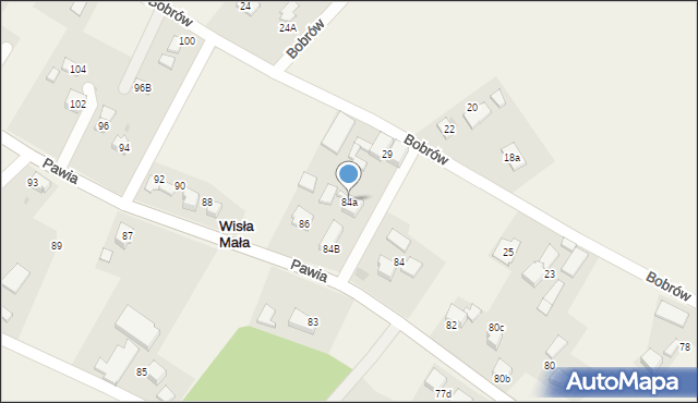 Wisła Mała, Pawia, 84a, mapa Wisła Mała