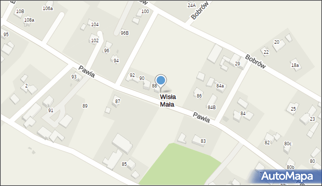 Wisła Mała, Pawia, 88A, mapa Wisła Mała