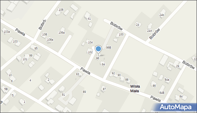 Wisła Mała, Pawia, 96A, mapa Wisła Mała