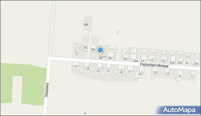 Witaszyce, Październikowa, 29, mapa Witaszyce