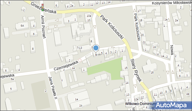 Witkowo, Park Kościuszki Tadeusza, gen., 6, mapa Witkowo