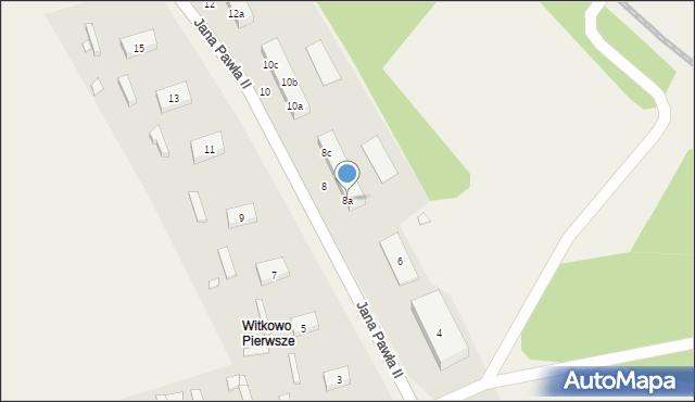 Witkowo Pierwsze, Papieża Jana Pawła II, 8a, mapa Witkowo Pierwsze