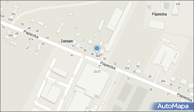 Włocławek, Papieżka, 34a, mapa Włocławka