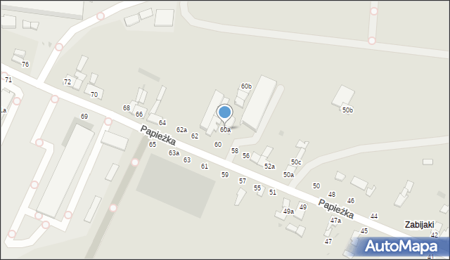 Włocławek, Papieżka, 60a, mapa Włocławka
