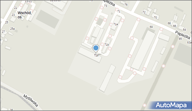 Włocławek, Papieżka, 71d, mapa Włocławka
