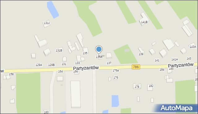 Włoszczowa, Partyzantów, 135A, mapa Włoszczowa