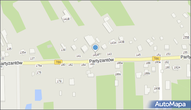 Włoszczowa, Partyzantów, 141A, mapa Włoszczowa