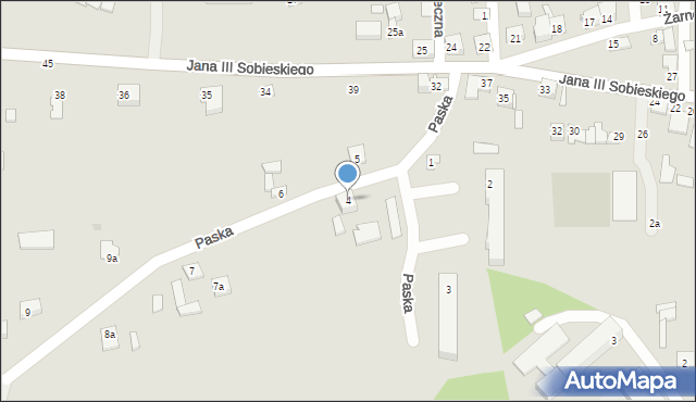 Wodzisław, Paska Jana Chryzostoma, 4, mapa Wodzisław