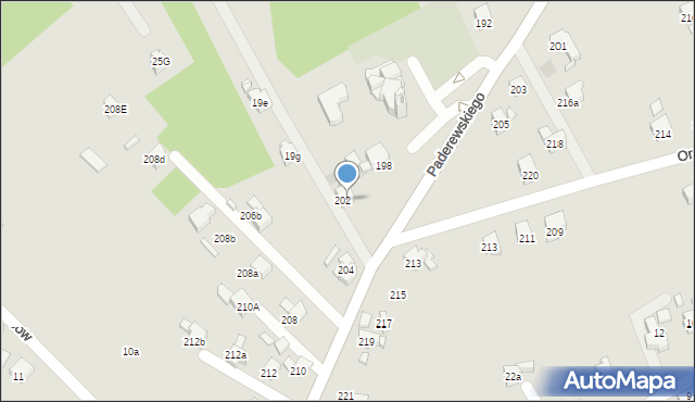 Wodzisław Śląski, Paderewskiego Ignacego Jana, 202A, mapa Wodzisławia Śląskiego
