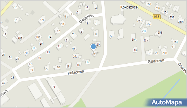 Wodzisław Śląski, Pałacowa, 12, mapa Wodzisławia Śląskiego
