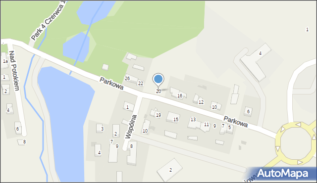 Wojanowo, Parkowa, 20, mapa Wojanowo