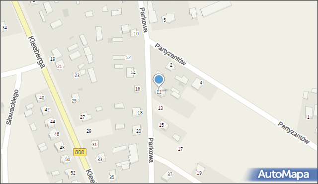 Wojcieszków, Parkowa, 11, mapa Wojcieszków