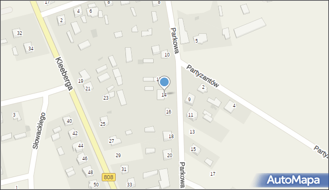 Wojcieszków, Parkowa, 14, mapa Wojcieszków