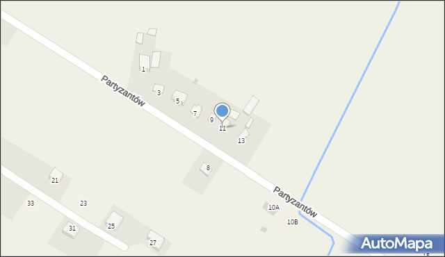 Wojcieszków, Partyzantów, 11, mapa Wojcieszków