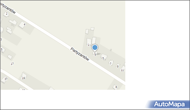 Wojcieszków, Partyzantów, 3, mapa Wojcieszków