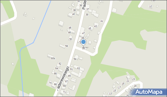 Wojkowice, Paderewskiego Ignacego Jana, 55, mapa Wojkowice