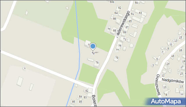 Wojkowice, Paderewskiego Ignacego Jana, 74, mapa Wojkowice