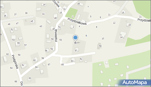 Wola Filipowska, Pasternik, 55, mapa Wola Filipowska
