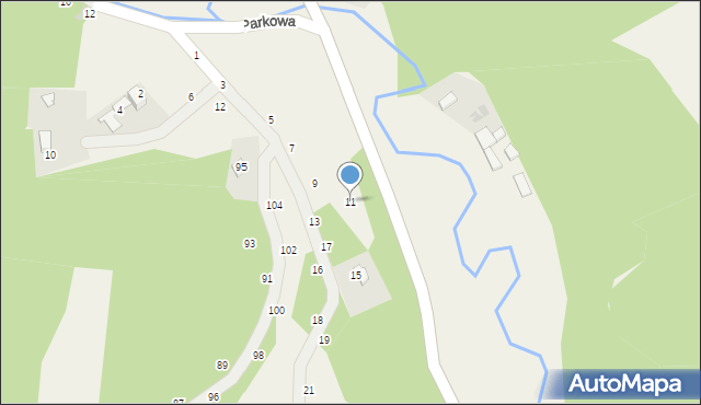 Wola Kalinowska, Parkowa, 11, mapa Wola Kalinowska