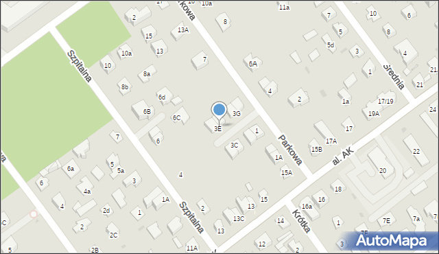 Wołomin, Parkowa, 3F, mapa Wołomin