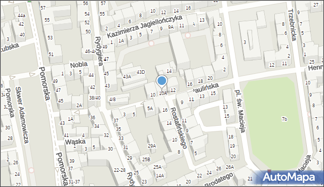 Wrocław, Paulińska, 10A, mapa Wrocławia