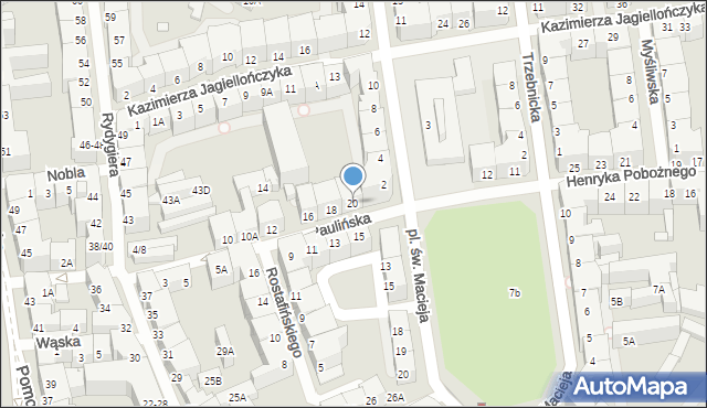 Wrocław, Paulińska, 20, mapa Wrocławia