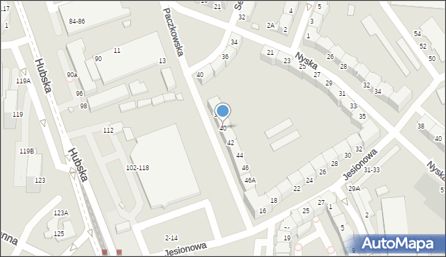 Wrocław, Paczkowska, 40, mapa Wrocławia