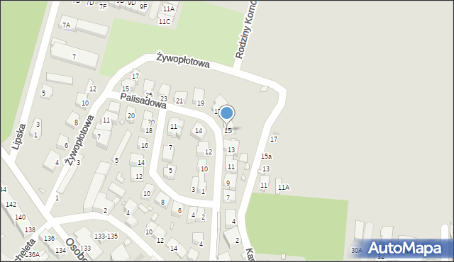 Wrocław, Palisadowa, 15, mapa Wrocławia