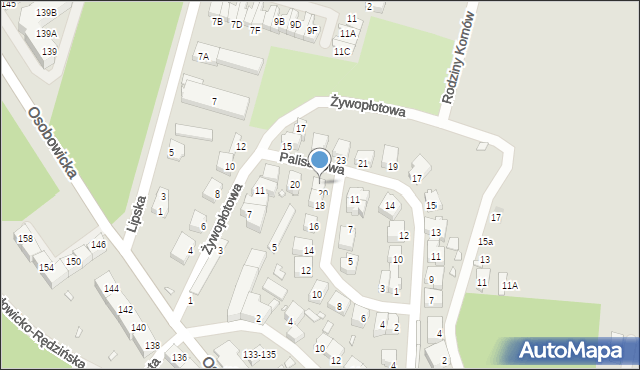 Wrocław, Palisadowa, 18, mapa Wrocławia