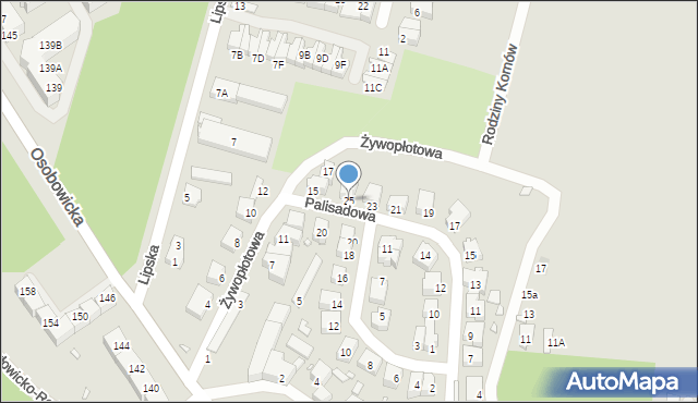 Wrocław, Palisadowa, 25, mapa Wrocławia