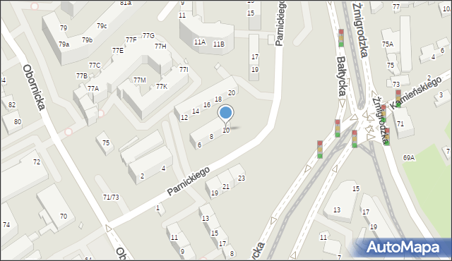 Wrocław, Parnickiego Teodora, 10, mapa Wrocławia