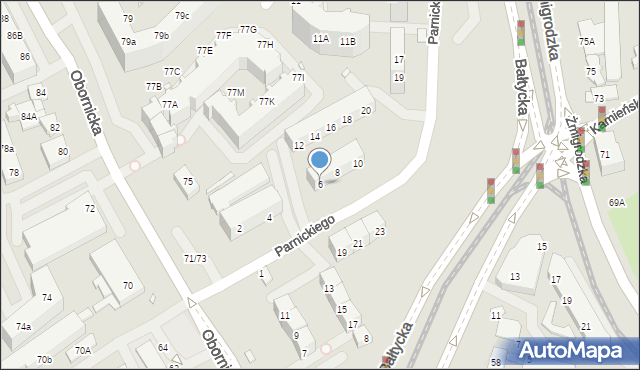 Wrocław, Parnickiego Teodora, 6, mapa Wrocławia