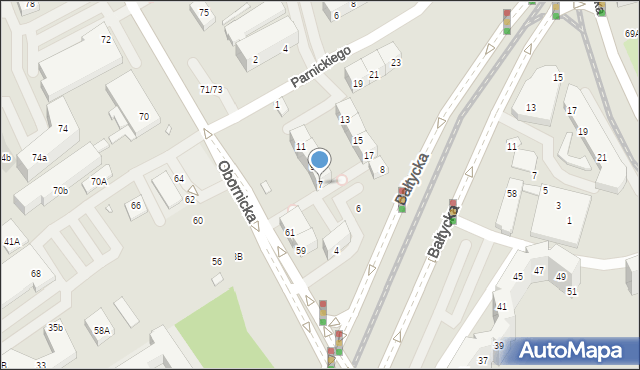 Wrocław, Parnickiego Teodora, 7, mapa Wrocławia