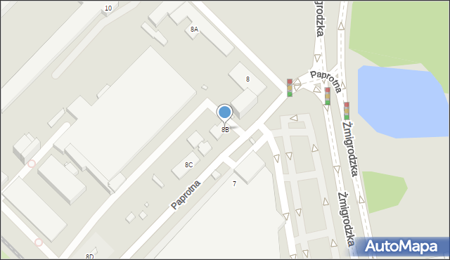 Wrocław, Paprotna, 8B, mapa Wrocławia