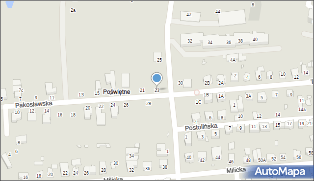 Wrocław, Pakosławska, 23, mapa Wrocławia