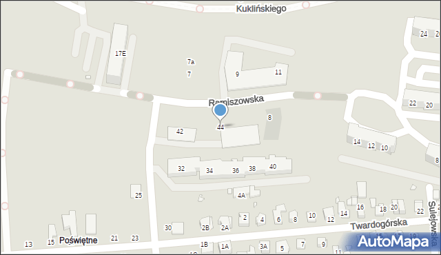 Wrocław, Pakosławska, 44, mapa Wrocławia