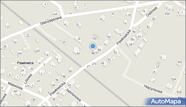 Wrocław, Pawłowicka, 66, mapa Wrocławia