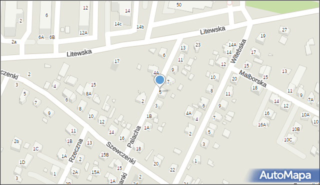 Wrocław, Palacha Jana, 5, mapa Wrocławia