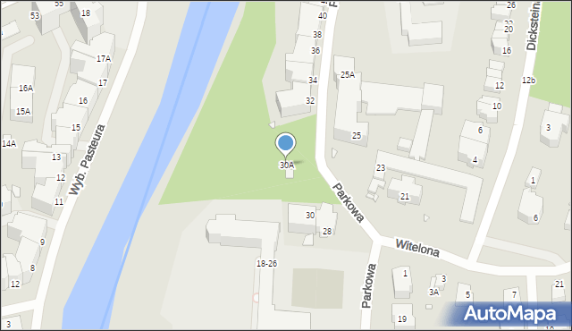 Wrocław, Parkowa, 30A, mapa Wrocławia