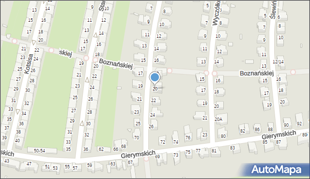 Wrocław, Pankiewicza Józefa, 20A, mapa Wrocławia