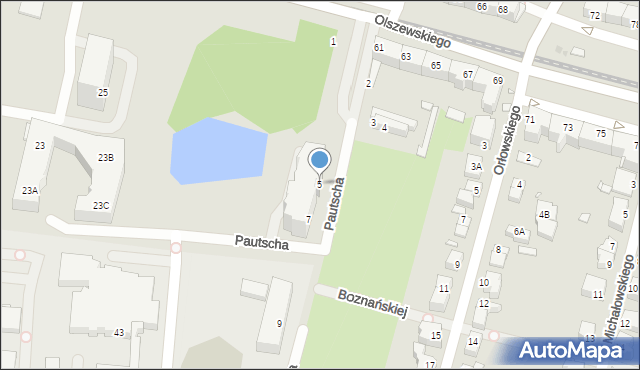 Wrocław, Pautscha Fryderyka, 5, mapa Wrocławia