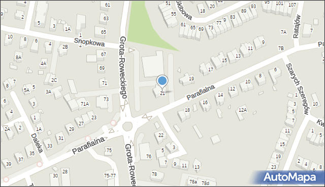 Wrocław, Parafialna, 21, mapa Wrocławia