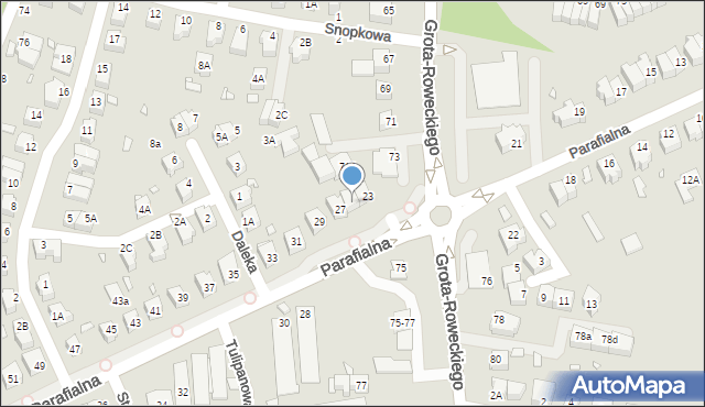 Wrocław, Parafialna, 25, mapa Wrocławia